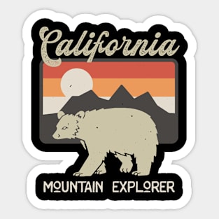 Hiking Bear Retro Hike Camper California Sticker